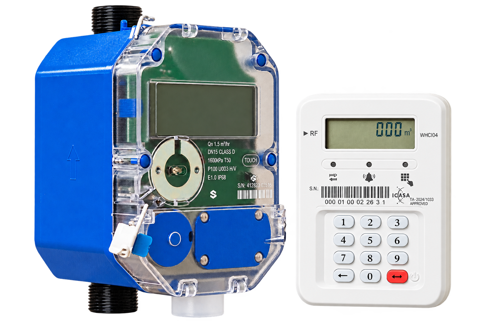 The prepaid water meter and customer interface keypad covered by this guide